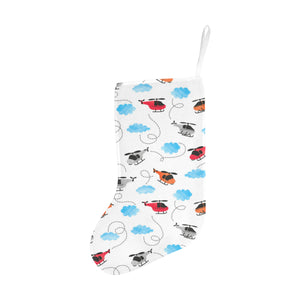 Watercolor helicopter cloud pattern Christmas Stocking
