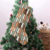 Wood Printed Pattern Print Design 02 Christmas Stocking