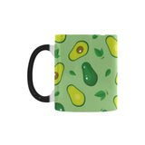 Avocado pattern green background Morphing Mug Heat Changing Mug