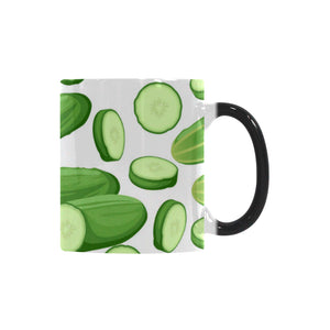 cucumber whole slices pattern Morphing Mug Heat Changing Mug