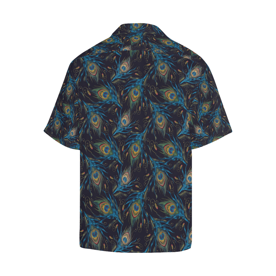 Beautiful peacock feather pattern Men's All Over Print Hawaiian Shirt