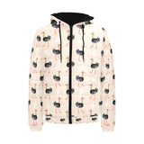 Ostrich Pattern Print Design 05 Men's Padded Hooded Jacket