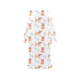 Chihuahua bone paw pattern Blanket Robe with Sleeves