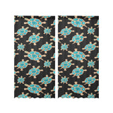 Sea turtle blue stone pattern Gauze Curtain