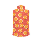 Oranges pattern red background Men's Padded Vest