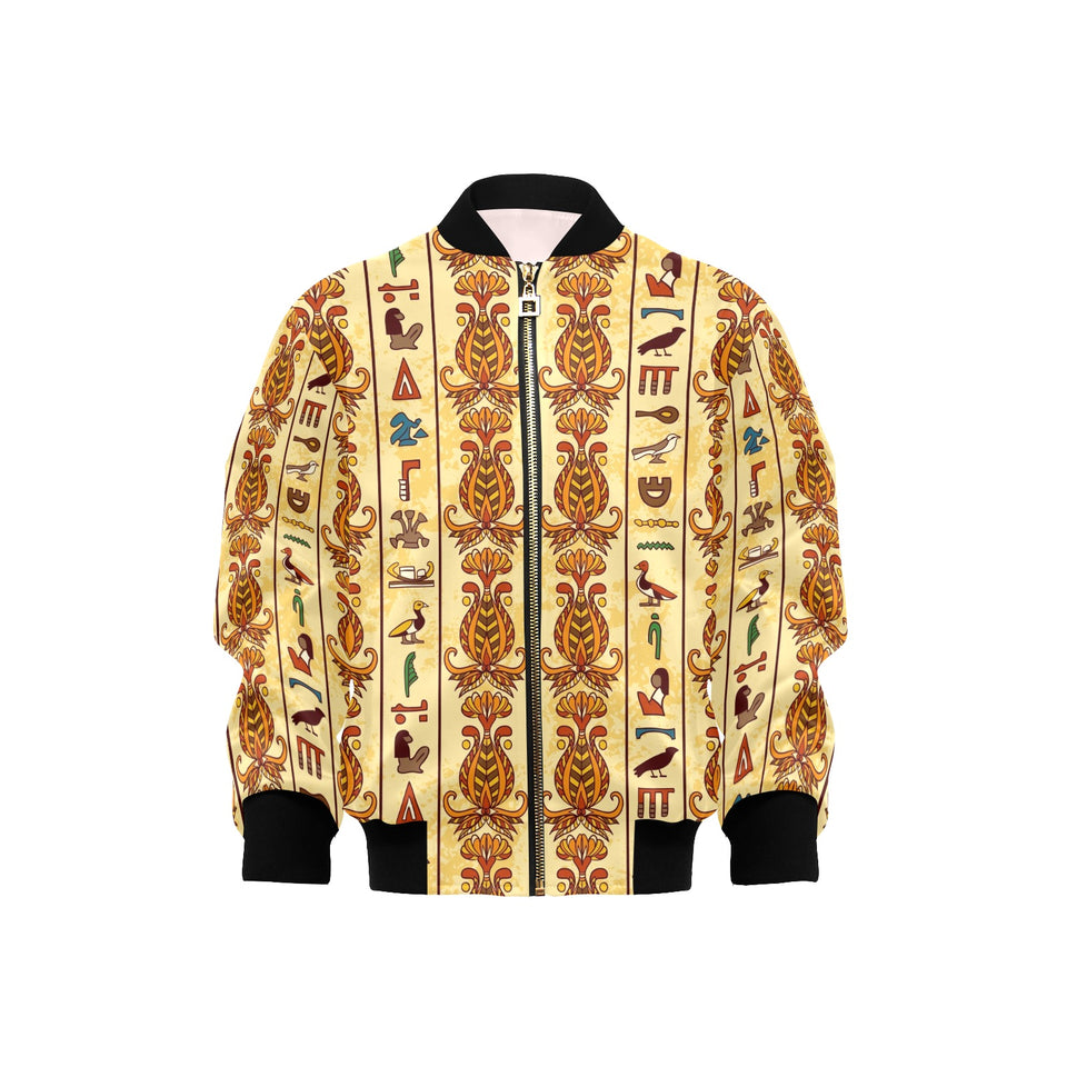 Egypt Hieroglyphics Pattern Print Design 04 Kids' Boys' Girls' Bomber Jacket