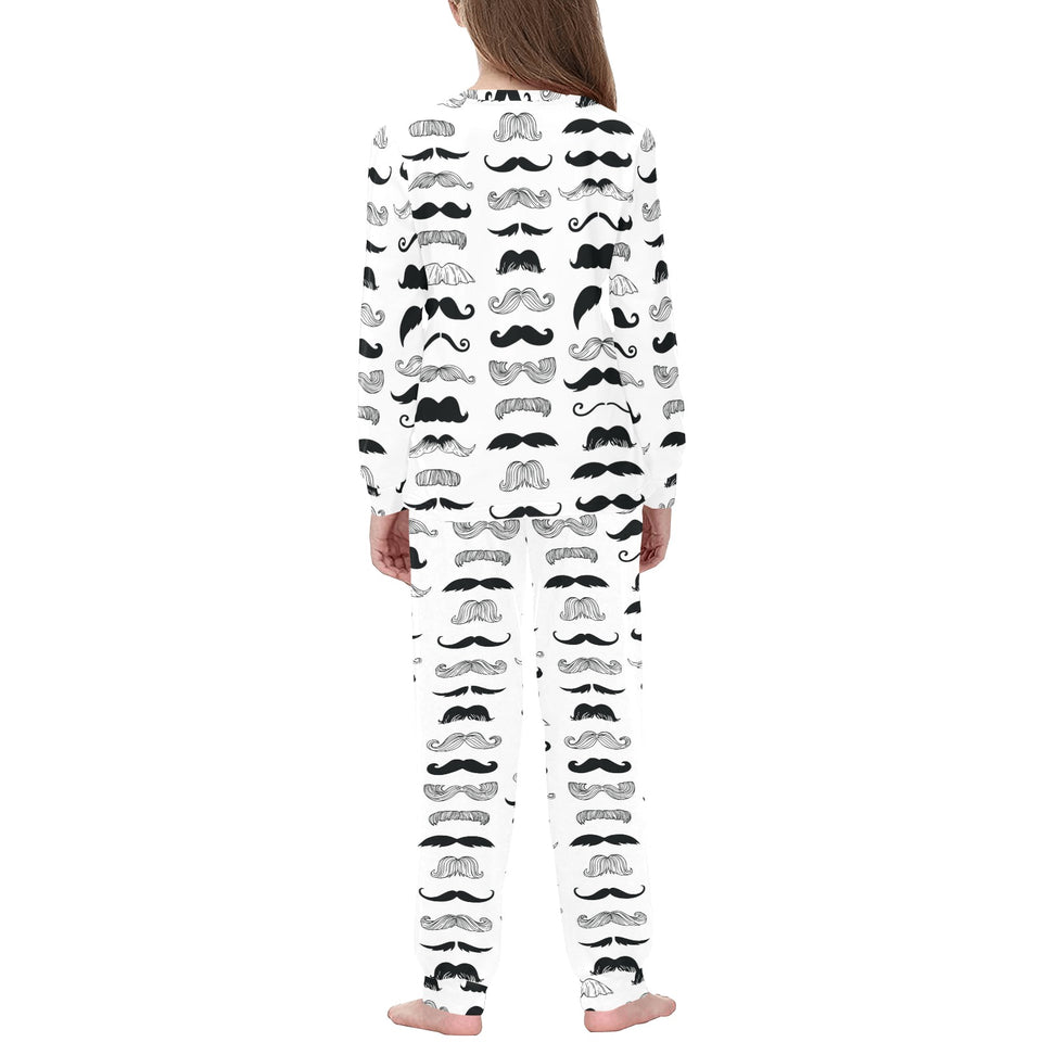 Mustache Beard Pattern Print Design 04 Kids' Boys' Girls' All Over Print Pajama Set
