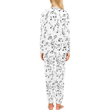 Music Notes Pattern Print Design 04 Women's All Over Print Pajama Set
