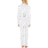 Math Pattern Print Design 03 Women's Long Pajama Set