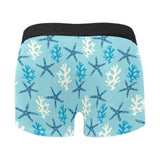 Blue starfish coral reef pattern Men's All Over Print Boxer Briefs Men's Underwear