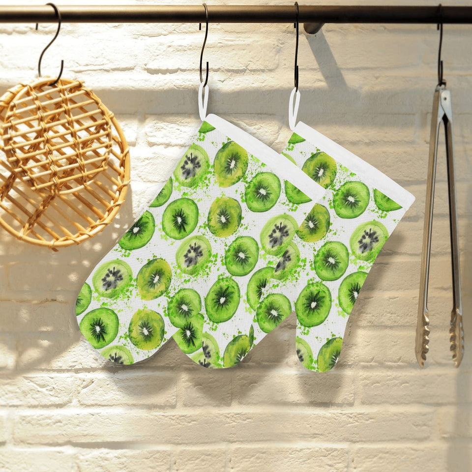 Watercolor kiwi pattern Heat Resistant Oven Mitts
