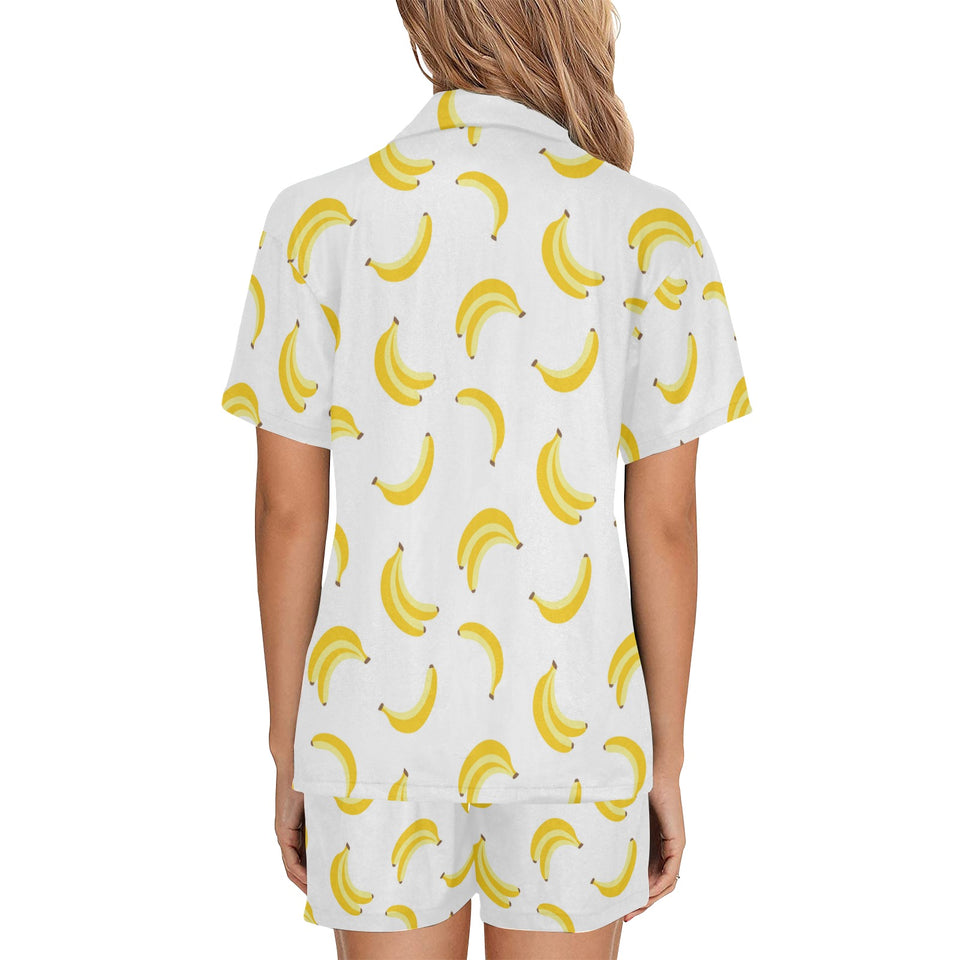 Banana pattern Women's V-Neck Short Pajama Set