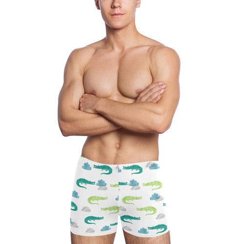 watercolor crocodile pattern Men's Swimming Trunks