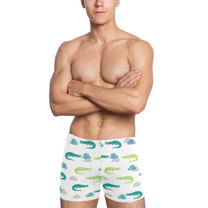 watercolor crocodile pattern Men's Swimming Trunks