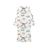 windmill pattern Blanket Robe with Sleeves