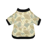 Ginkgo leaves design pattern All Over Print Pet Dog Round Neck Fuzzy Shirt