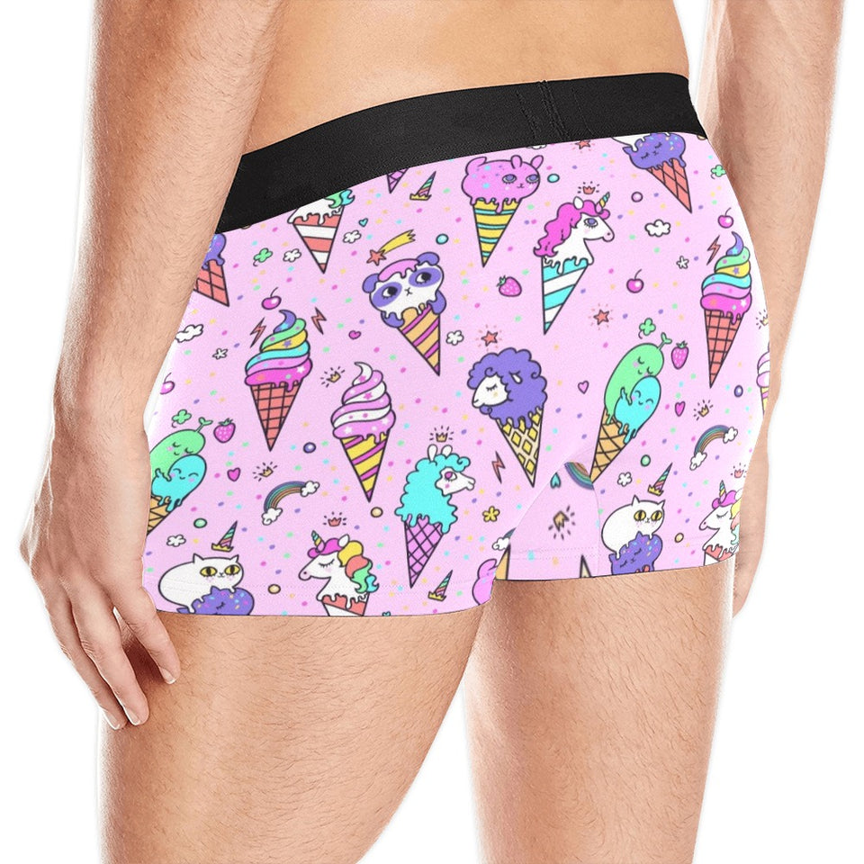 Cute ice cream cone animal pattern Men's All Over Print Boxer Briefs Men's Underwear