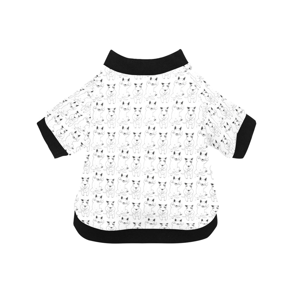 Bull Terrier Pattern Print Design 02 All Over Print Pet Dog Round Neck Fuzzy Shirt