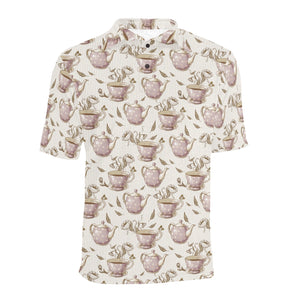Tea pots Pattern Print Design 03 Men's All Over Print Polo Shirt
