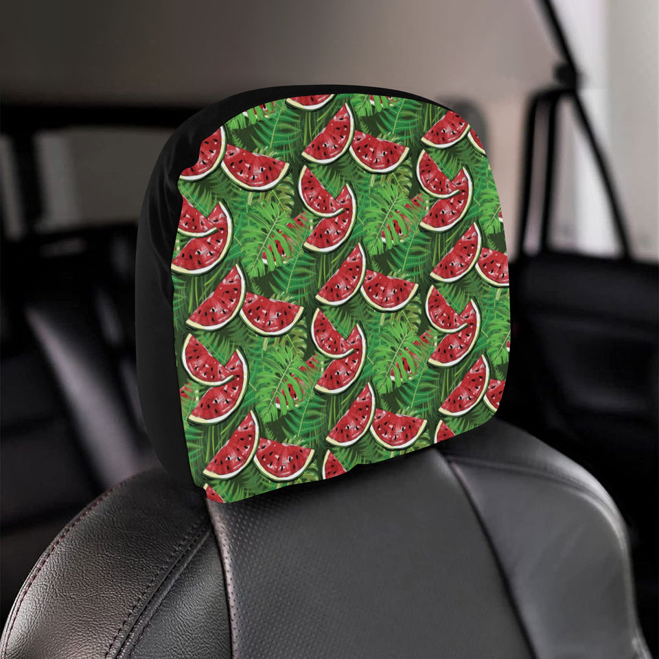 Watermelons tropical palm leaves pattern backgroun Car Headrest Cover