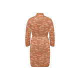 Brick Printed Pattern Print Design 02 Men's Long Sleeve Belted Night Robe