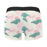 Pink lotus waterlily leaves pattern Men's All Over Print Boxer Briefs Men's Underwear