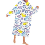 Duck Pattern Print Design 01 Blanket Robe with Sleeves