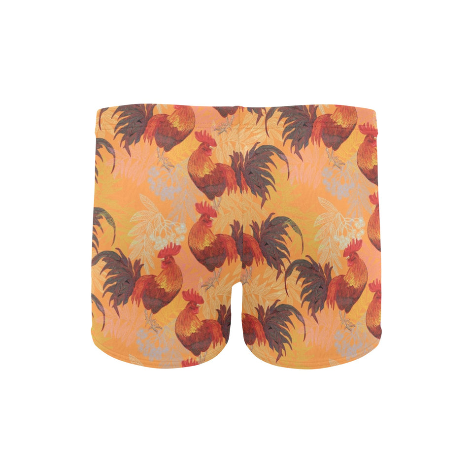 red rooster chicken cock pattern Men's Swimming Trunks