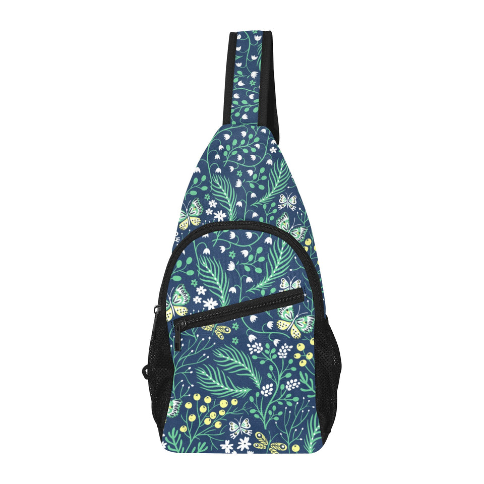 butterfly leaves pattern All Over Print Chest Bag
