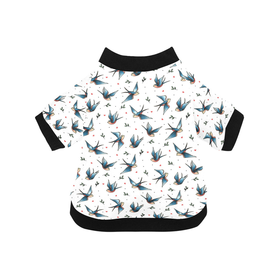 Swallow Pattern Print Design 04 All Over Print Pet Dog Round Neck Fuzzy Shirt