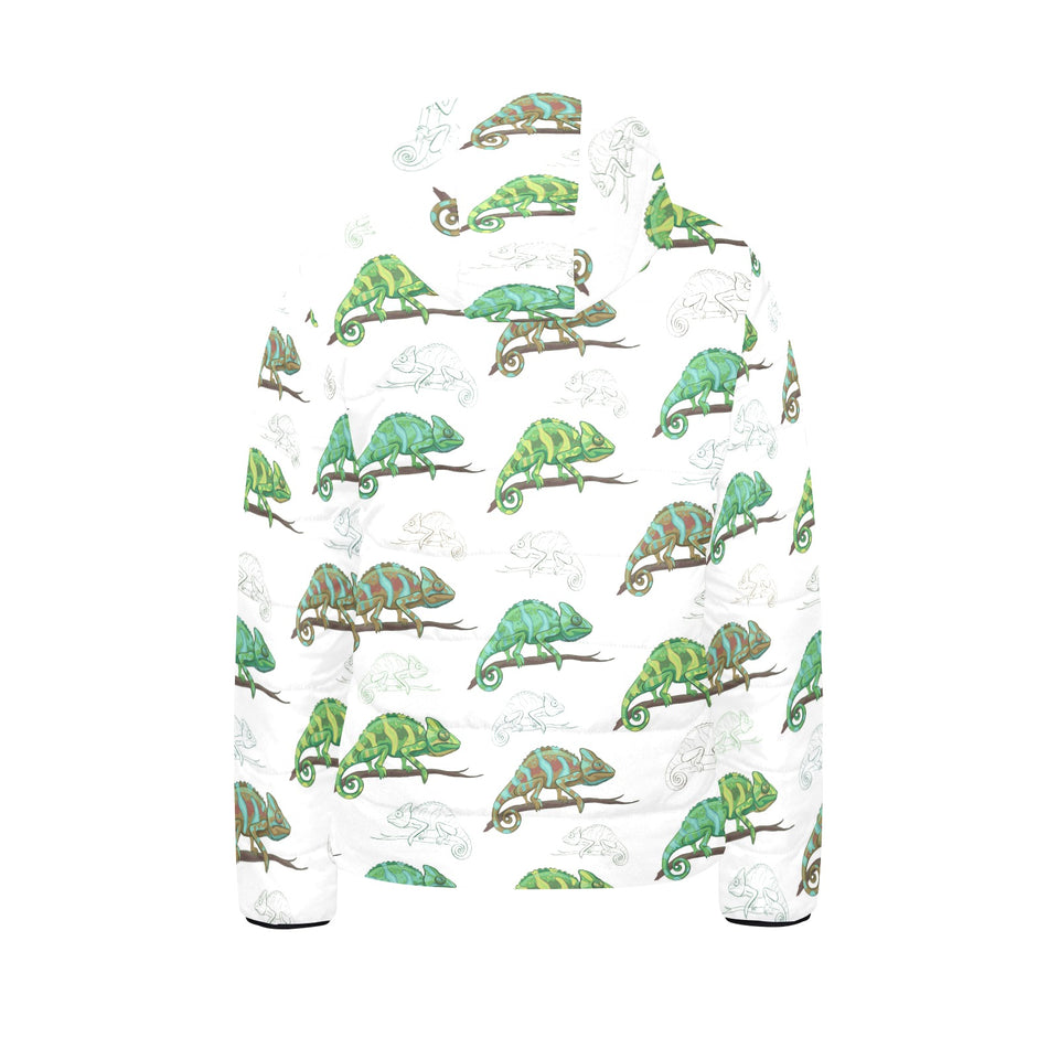 Chameleon lizard pattern Kids' Boys' Girls' Padded Hooded Jacket