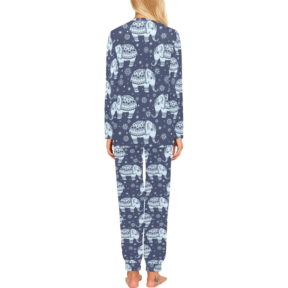 Elephant tribal design pattern Women's All Over Print Pajama Set