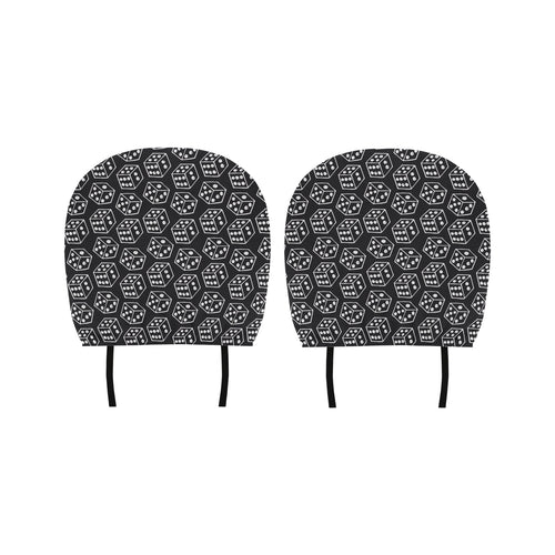 Dice Pattern Print Design 01 Car Headrest Cover