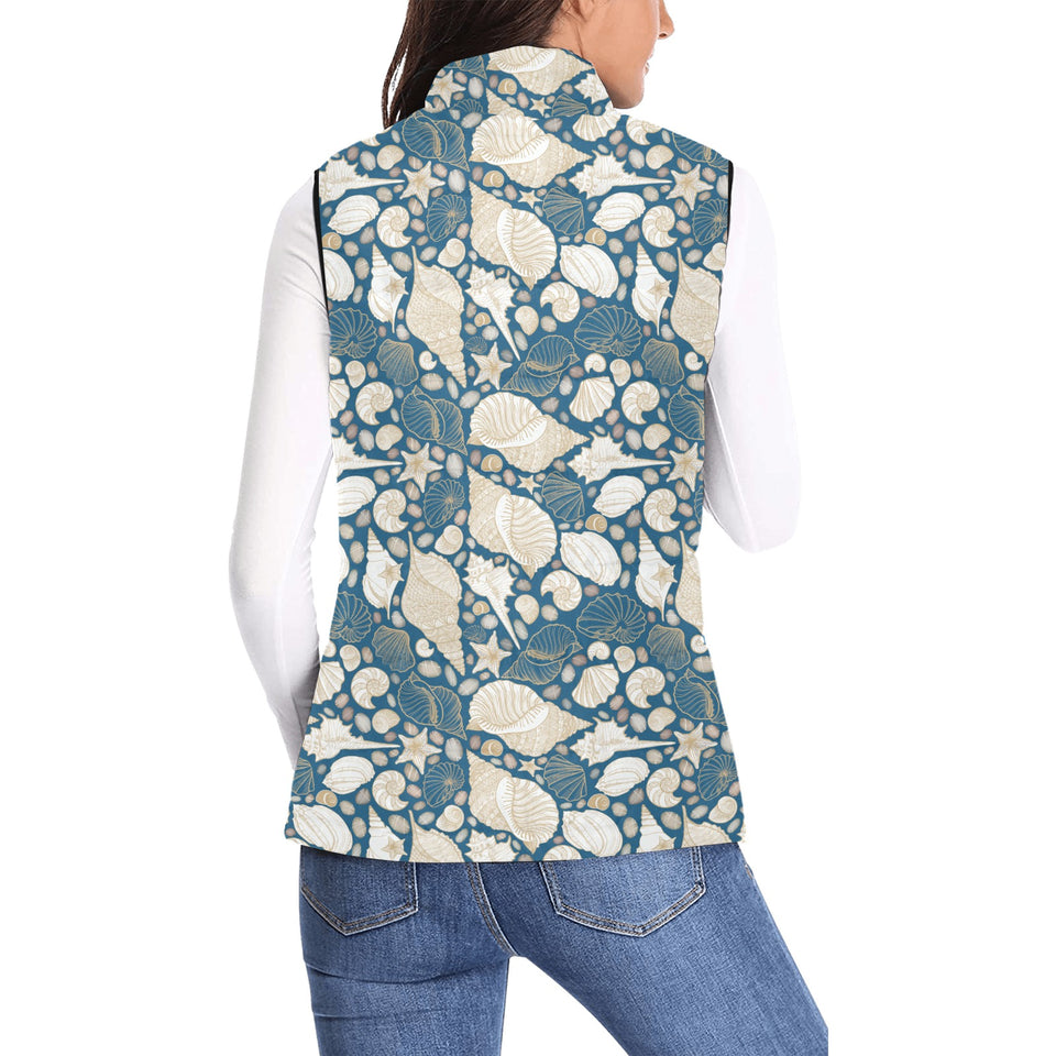 Sea turtle Polynesian Tribal design pattern Women's Padded Vest