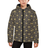 Casino Cards Suits Pattern Print Design 01 Kids' Boys' Girls' Padded Hooded Jacket