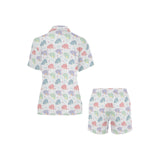 Hippopotamus Pattern Print Design 03 Women's V-Neck Short Pajama Set