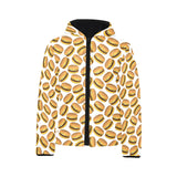 Hamburger Pattern Print Design 03 Kids' Boys' Girls' Padded Hooded Jacket
