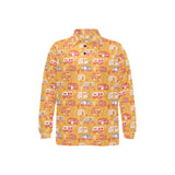 Camper Van Pattern Print Design 04 Men's Long Sleeve Polo Shirt