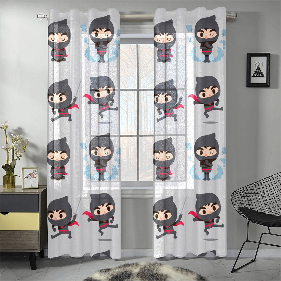 Cute ninja pattern Gauze Curtain