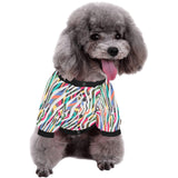 Colorful zebra skin pattern All Over Print Pet Dog Round Neck Fuzzy Shirt