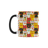 Colorful Maneki neko cat pattern Morphing Mug Heat Changing Mug