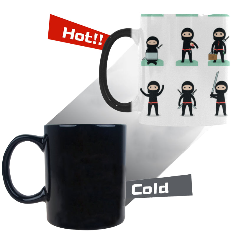 Cute ninja katana sword pattern Morphing Mug Heat Changing Mug