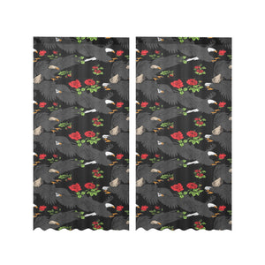 Eagle Pattern Print Design 04 Gauze Curtain