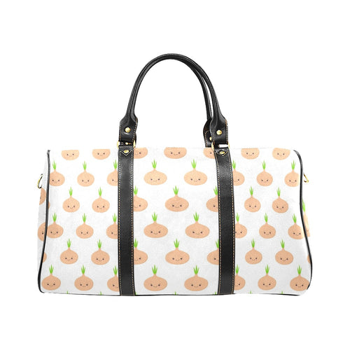 cute onions smiling faces Travel Bag