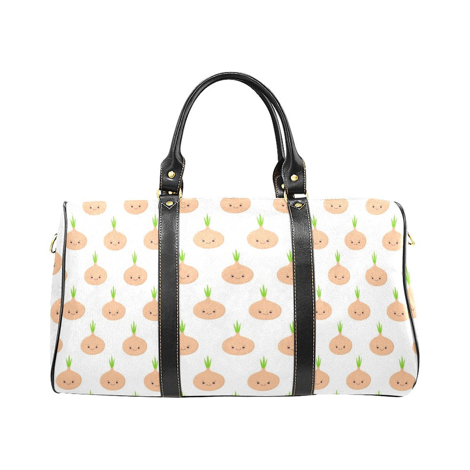 cute onions smiling faces Travel Bag