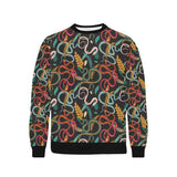Colorful snake plant pattern Men's Crew Neck Sweatshirt