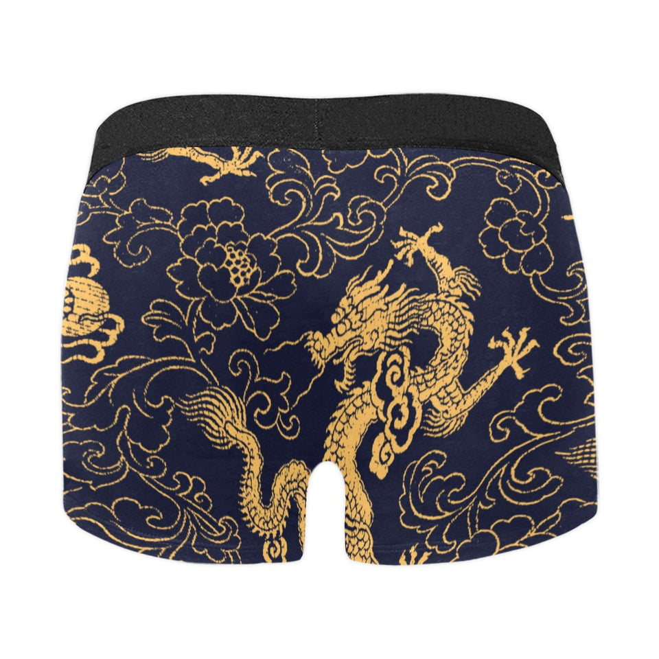 Gold dragon pattern Men's All Over Print Boxer Briefs Men's Underwear
