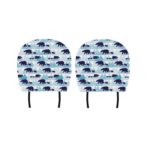 polar bear winter snow pattern Car Headrest Cover