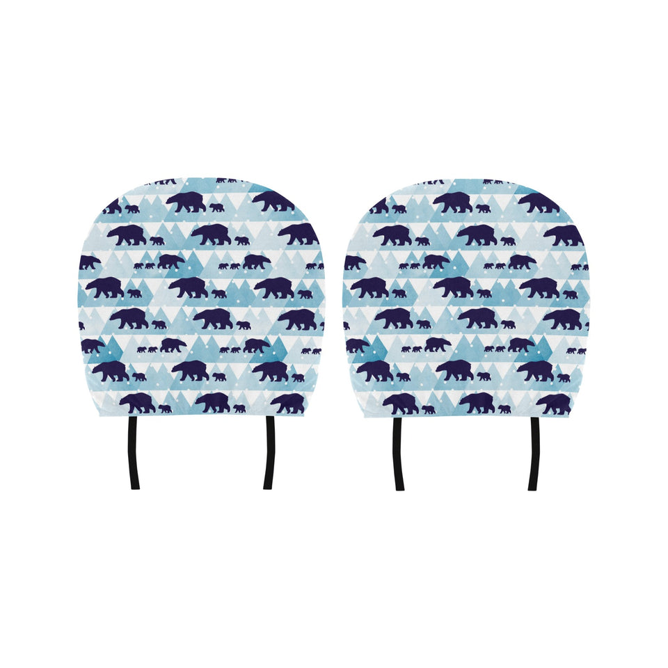 polar bear winter snow pattern Car Headrest Cover