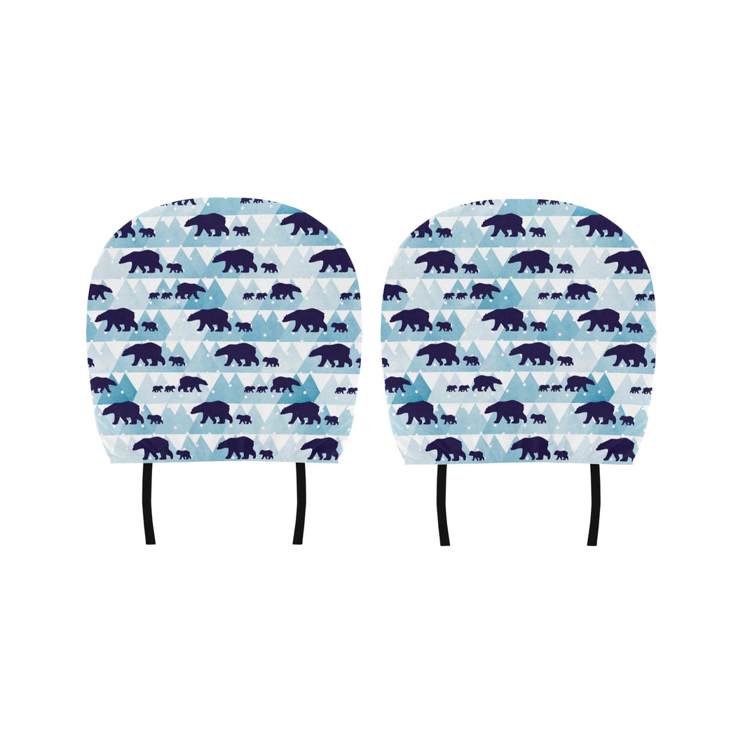 polar bear winter snow pattern Car Headrest Cover